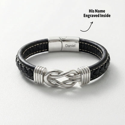 Son's Infinity Bracelet with Custom Engraving