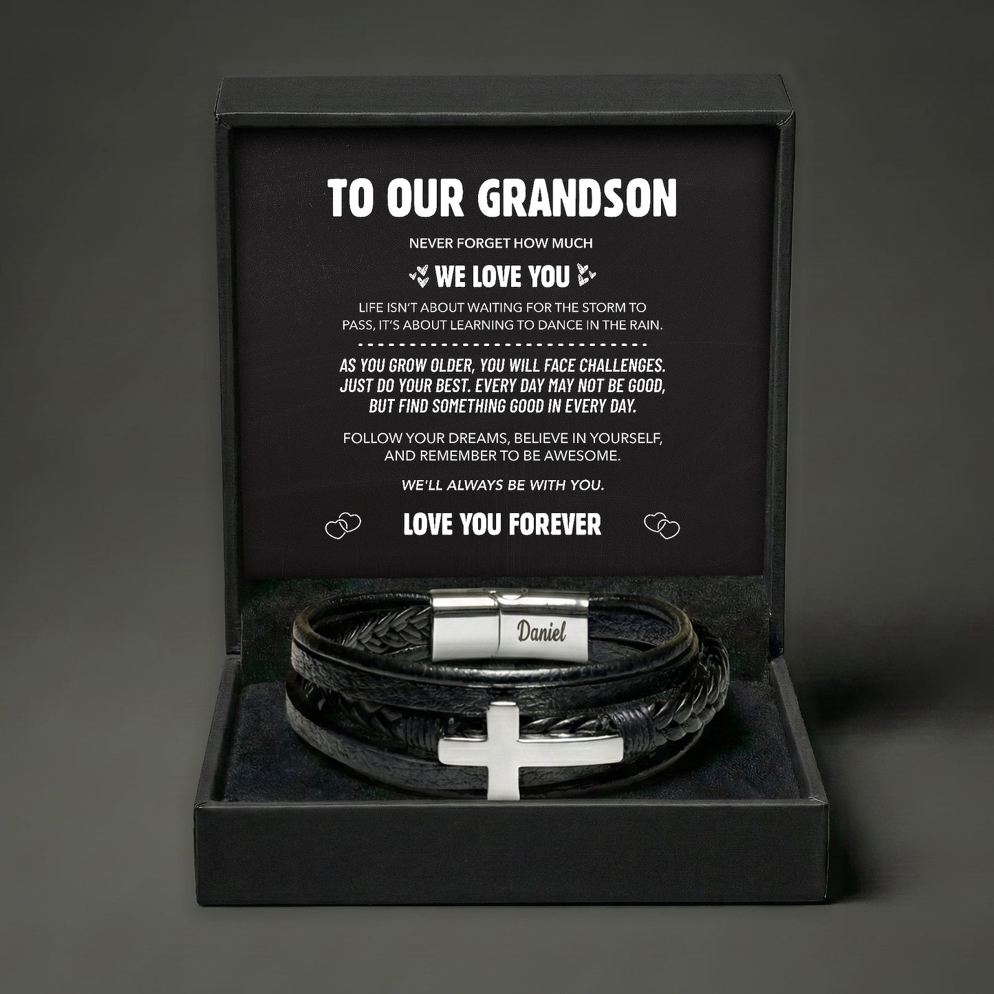 Grandson Guardian Cross Bracelet